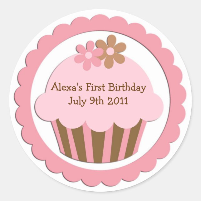 Customisable Cupcake Stickers Labels (Front)