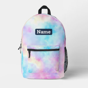 Customisable custom name Pastel Tie Dye Backpack