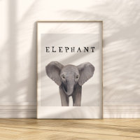 Customisable Cute Baby Elephant Kids Poster