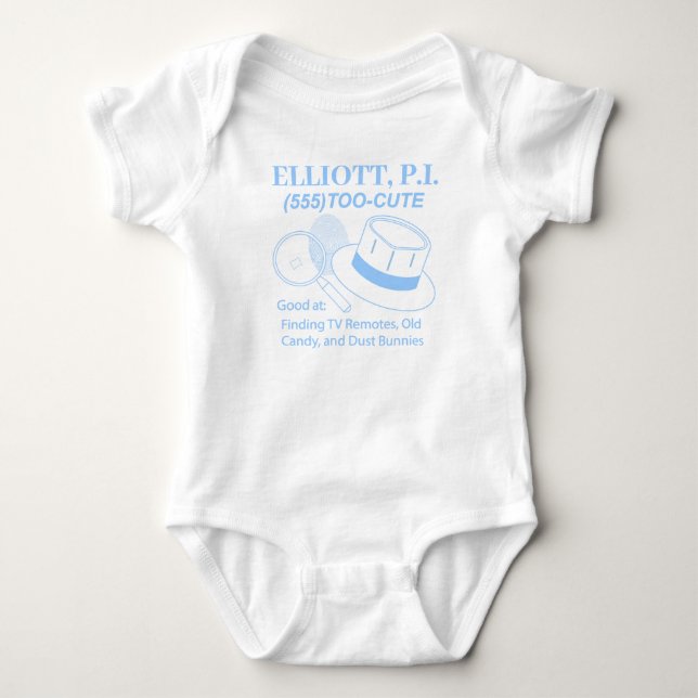 Customisable Cute Baby P.I. Bodysuit (Front)