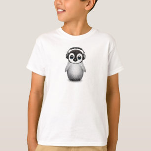 Customisable Cute Baby Penguin Dj with Headphones T-Shirt