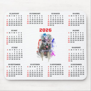 Customisable Cute Blue Heeler Dog Calendar Mouse Pad