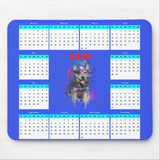 Customisable Cute Blue Heeler Dog Calendar  Mouse Pad