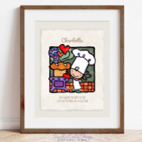 Customisable! Cute Bread Baker Chef Vintage Oven