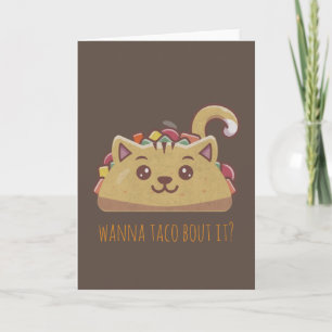 Customisable Cute Cat Taco Note Card