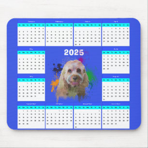 Customisable Cute Cavapoo Dog Calendar Mouse Pad