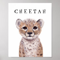 Customisable Cute Cheetah Cub Kids Poster