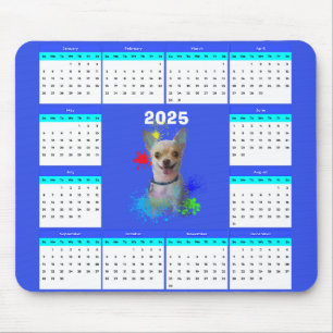 Customisable Cute Chihuahua Dog Calendar  Mouse Pad
