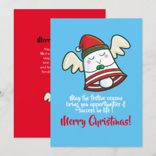 Customisable cute Christmas Bell flying Invitation