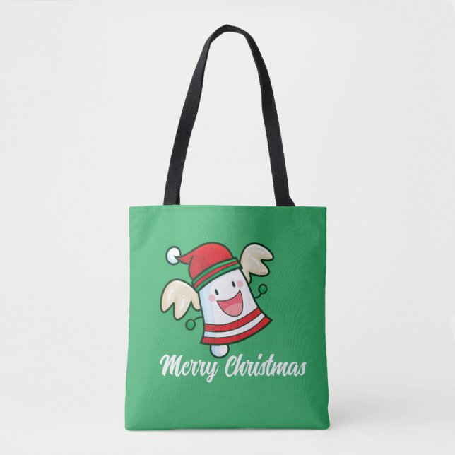 Customisable Cute Christmas Bell Tote Bag (Front)