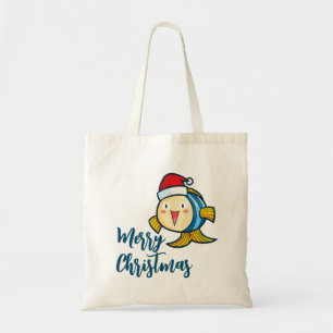 Customisable cute christmas fish tote bag