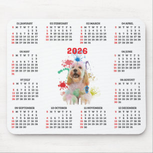 Customisable Cute Cockapoo Dog Calendar  Mouse Pad
