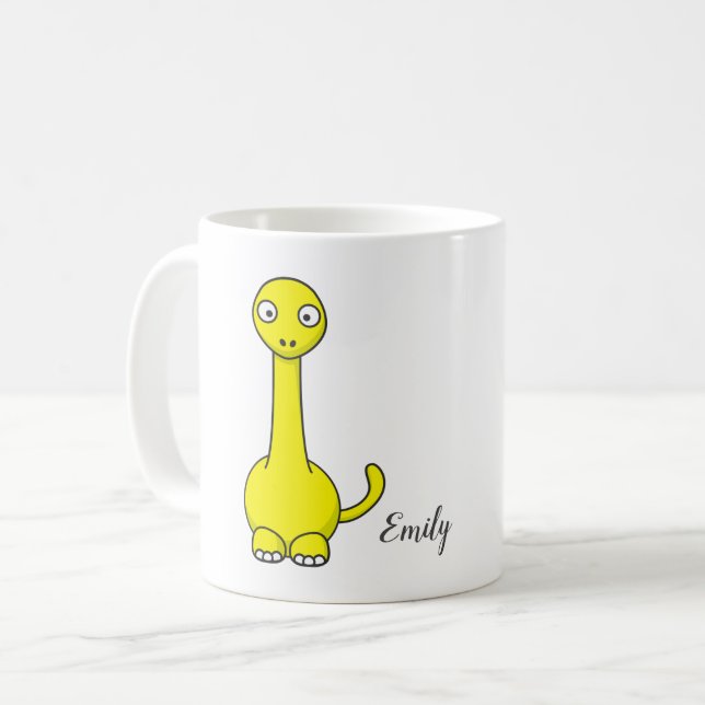 Customisable Cute Colourful Baby Dinosaurs Coffee Mug (Front Left)