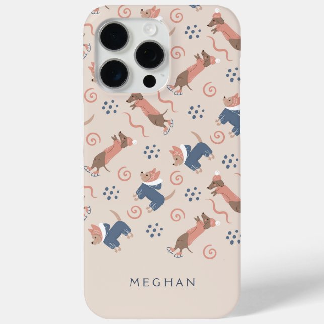 Customisable Cute Dachshund & Terrier Case-Mate iPhone Case (Back)