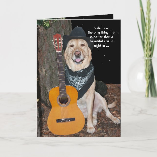 Customisable Cute Dog Valentine Holiday Card (Front)