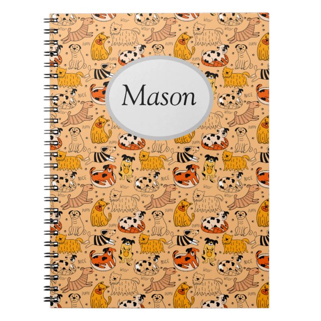 Customisable Cute Dogs Spiral Notebook (Front)