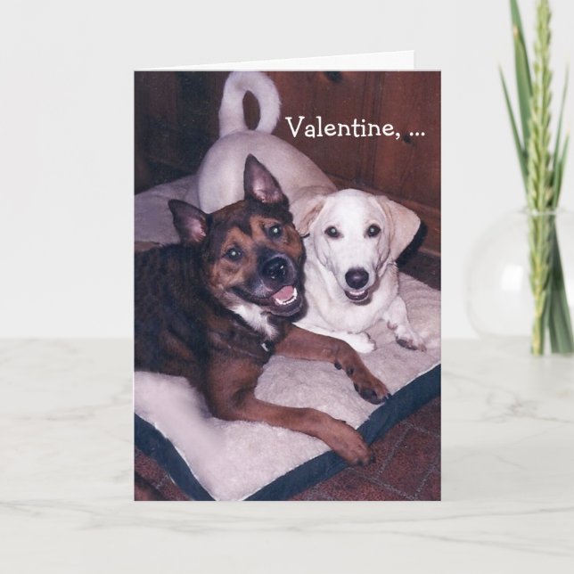 Customisable Cute Dogs Valentine Holiday Card (Front)