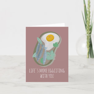 Customisable Cute Egg, Fish and Veggie Dish Thank You Card