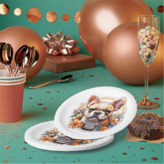 Customisable Cute Frenchie Paper Plate