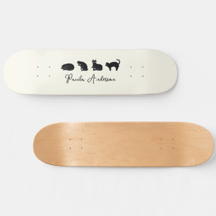 Customisable Cute Funny Black Cat Skateboard