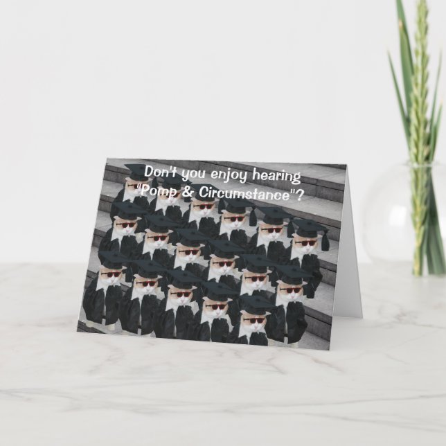 Customisable Cute/Funny Cat Graduation Card (Front)