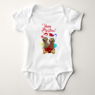 Customisable Cute Labrador Puppies Yappy Christmas Baby Bodysuit