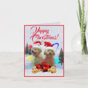 Customisable Cute Labrador Puppies Yappy Xmas Card