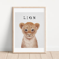 Customisable Cute Lion Cub Kids Poster