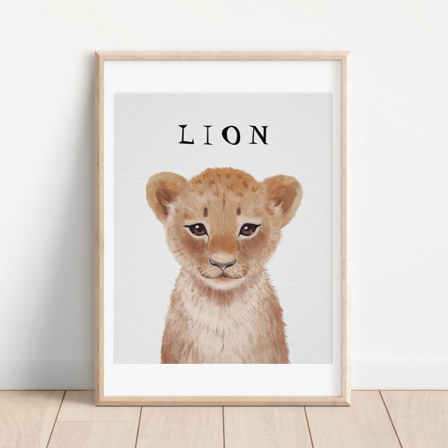 Customisable Cute Lion Cub Kids Poster  (Creator Uploaded)