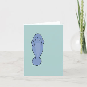 Customisable Cute Manatee  Holiday Card