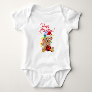 Customisable Cute Morkie Dog Yappy Christmas Baby Bodysuit