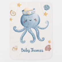 Customisable Cute Octopus Baby Blanket