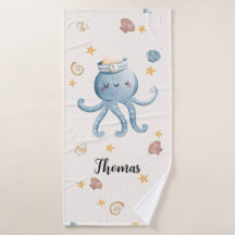 Customisable Cute Octopus Bath Towel Kids