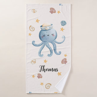 Customisable Cute Octopus Bath Towel Kids