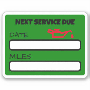 Customisable Cute Oil Change Reminder Oil Change