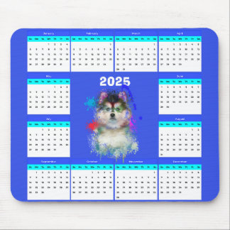 Customisable Cute Pomsky Dog Calendar  Mouse Pad