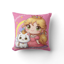 Customisable Cute princess with White Cat