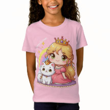 Customisable Cute princess with White Cat