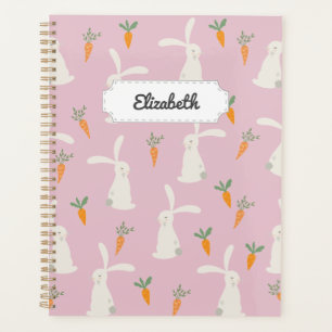 Customisable Cute Rabbit Carrot Pattern Planner
