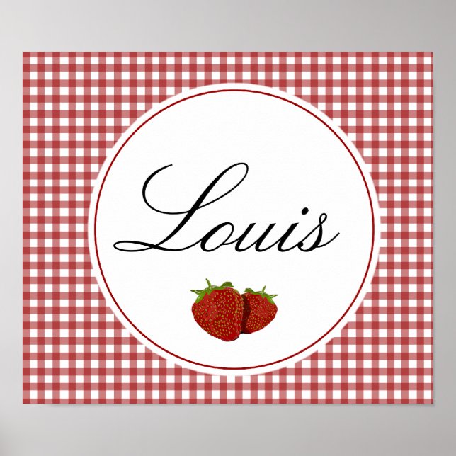 Customisable Cute Strawberry Poster (Front)