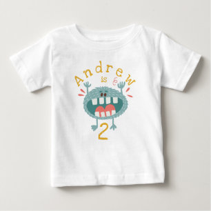 Customisable Cute Teal Monster Baby T-Shirt