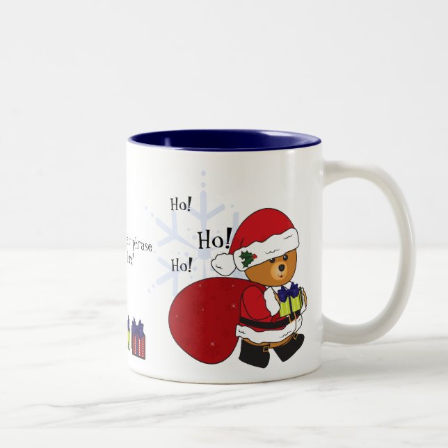 Customisable Cute Teddy Bear Christmas Mug (Right)