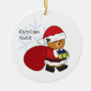 Customisable Cute Teddy Bear Christmas Ornament