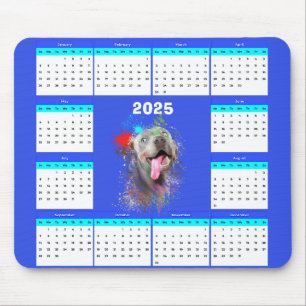 Customisable Cute Weimaraner Dog Calendar Mouse Pad