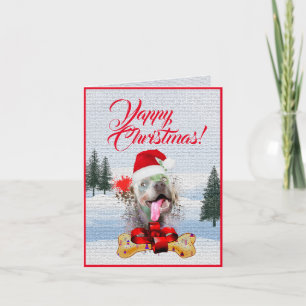 Customisable Cute Weimaraner Dog Christmas Card