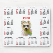 Customisable Cute Westie Dog Calendar 