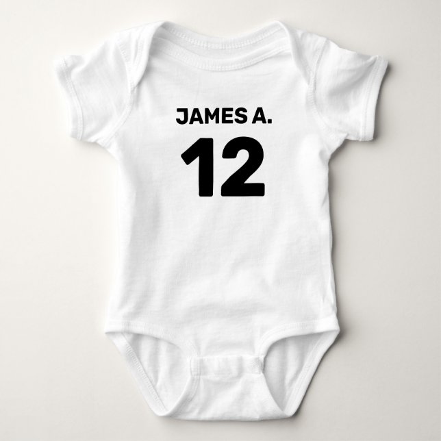Customisable cute white (front & back design) baby bodysuit (Front)