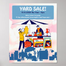 Customisable cute yard sale, garage sale invite fl