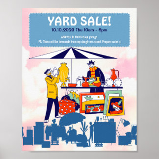 Customisable cute yard sale, garage sale invite fl poster
