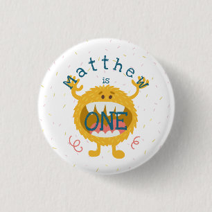 Customisable Cute Yellow Monster 3 Cm Round Badge